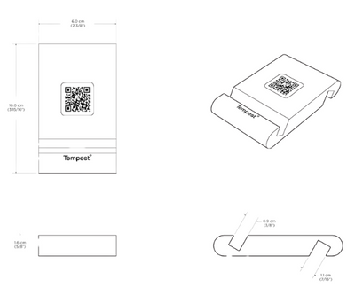 Technical drawing from the bamboo tablet holder from Tempest