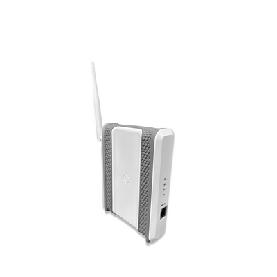 The TempestOne Wifi Hub in gray and white with rj45 connection