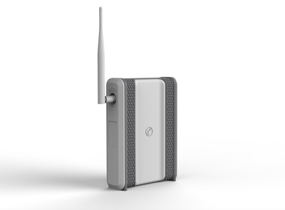 The TempestOne Wifi Hub in gray and white with rj45 connection
